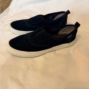 Sperry Navy Slip-On Canvas Sneakers with White Sole